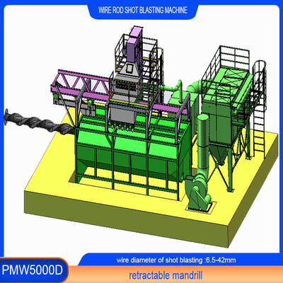 6m continue draadstaaf Shot Blasting Machine voor enkel mandrel aanpasbaar ontwerp