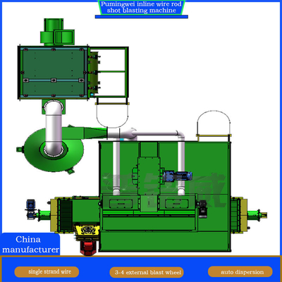 Gepersonaliseerde Inline Continuous Wire Rod Shot Blasting Machine voor roestreinigingsapparatuur