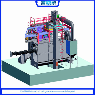 Kleurrijke blauwe en groene kleur Draadstaaf Shot Blasting Machine