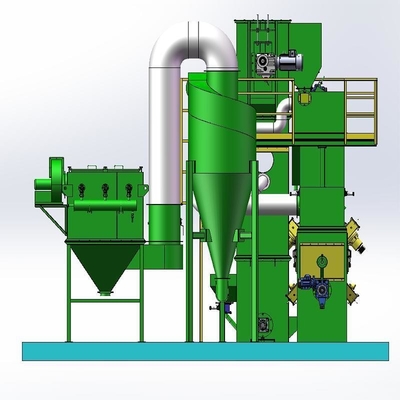 Continu Wire Rod Shot Blasting Machine 3-4 stuwkoppen voor aangepaste blazing