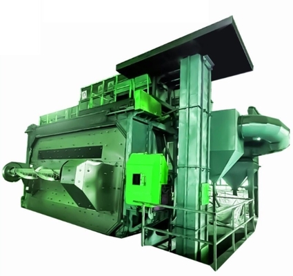 Roestvrijstalen draadstaaf spoel schot blaasmachine kunstmatige besturing horizontale lay-out