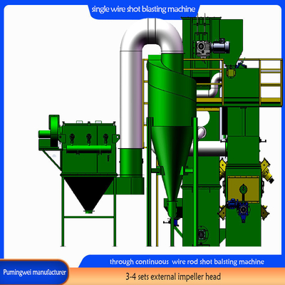 Een machine voor het continu blazen van draad met een hoge zuiverheid voor het verwijderen van roest, niveau S2.5-3.0