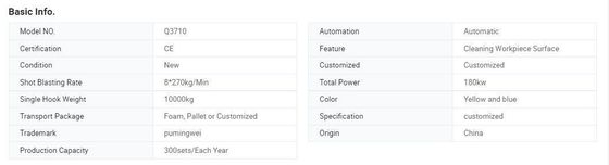 Hook Shot Blasting Machine voor gietstukken Een jaar naverkoopservice en aanpassing