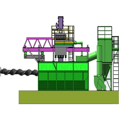 Hoog zuiverheids PMW5000D 3D draadstaaf spoel Shot Blasting Machine met mobiele mandrel
