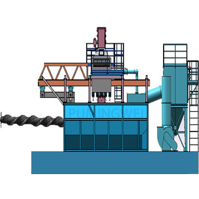 Hoog zuiverheids PMW5000D 3D draadstaaf spoel Shot Blasting Machine met mobiele mandrel