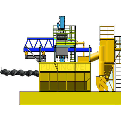 Hoog zuiverheids PMW5000D 3D draadstaaf spoel Shot Blasting Machine met mobiele mandrel