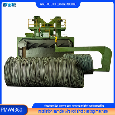Draadstaaf Spiraal Shot Blasting Machine 0,2-0,3% Draadverlies en 4,35m Cantilever Mandrel Lengte