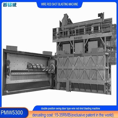 Wire Rod Coil Shot Blasting Machine met exclusieve mandrels en duurzame draaideur