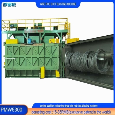 Een jaar na verkoopservice Draadstaaf spoel Shot Blasting Machine met 5,3 M Mandrel
