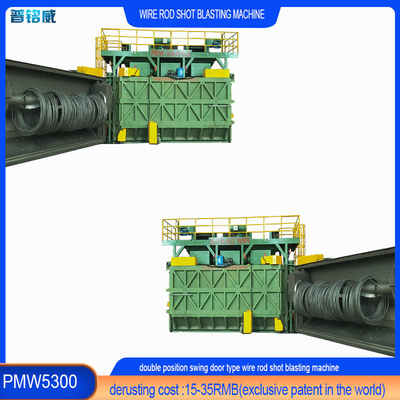 High Cleanness Swing Type Wire Rod Coil Shot Blasting Machine met optionele enkele deur