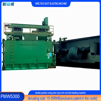 High Cleanness Swing Type Wire Rod Coil Shot Blasting Machine met optionele enkele deur