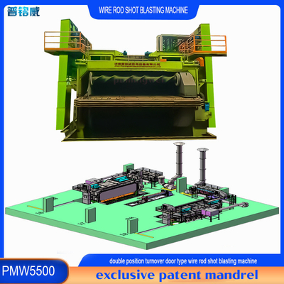 PMW5500 Wire Rod Coil Shot Blasting Machine met geavanceerd mandrel- en structuurontwerp