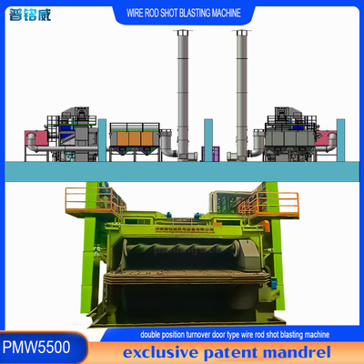 Geavanceerde Wire Rod Coil Shot Blasting Machine met hoge zuiverheid en 30kw/set vermogen