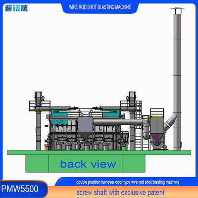 Geavanceerde Wire Rod Coil Shot Blasting Machine met hoge zuiverheid en 30kw/set vermogen