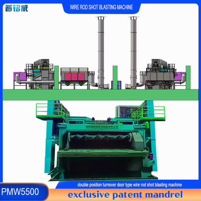 Pmw 5500 Wire Rod Coil Shot Blasting Machine voor continue batch operation Fuel Electric