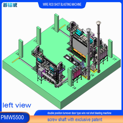 Pmw 5500 Wire Rod Coil Shot Blasting Machine voor continue batch operation Fuel Electric