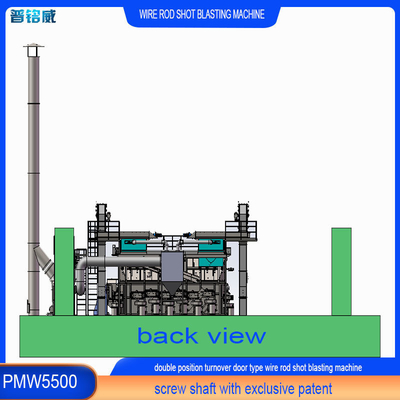 5500 mm Mandrill Pumingwei Draadstaaf spoel Shot Blasting Machine en automatische functie