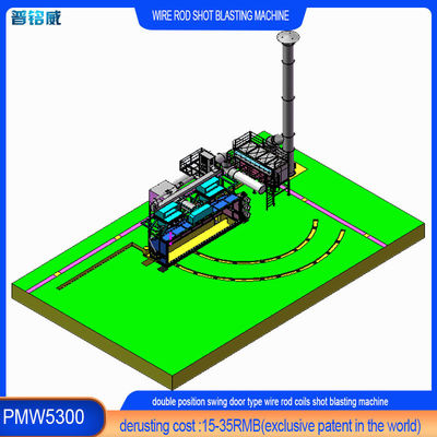 Hoog zuiverheids PMW5300 Perfecte verouderingsbestand draadstaaf spoel Shot Blasting Machine