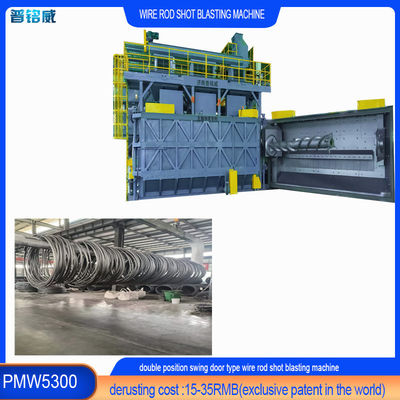 5300 Blauwe kamer Shell Draadstaaf Spiraal Shot Blasting Machine voor draadverlies 0.2-0.3%