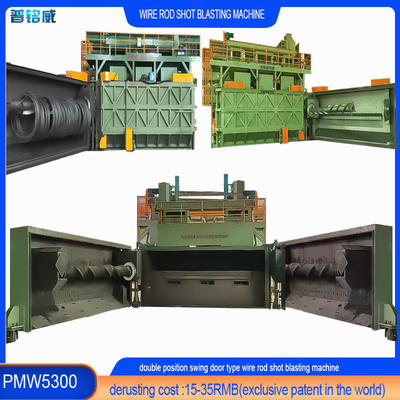 Hoofdmandeldraadstaaf spoel Shot Blasting Machine voor draadoppervlak derusting behoeften
