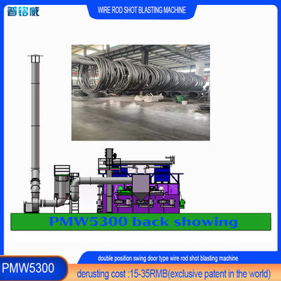 Op maat gemaakte ontlastingskosten Meerdere kleuren Draadstaaf spoel Shot Blasting Reinigingsmachine