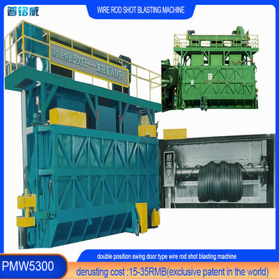 Op maat gemaakte ontlastingskosten Meerdere kleuren Draadstaaf spoel Shot Blasting Reinigingsmachine