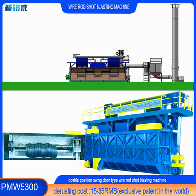 Draadoppervlak ontbossing PMW5300 Shot Blasting Machine voor dubbele steunpunt mandrel