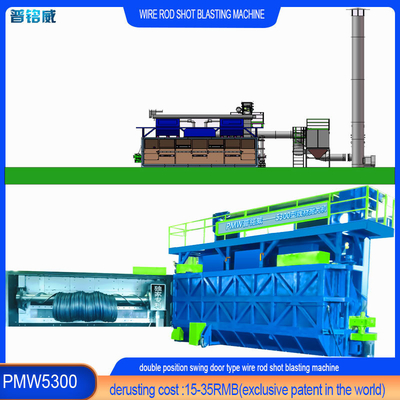 Draadoppervlak ontbossing PMW5300 Shot Blasting Machine voor dubbele steunpunt mandrel