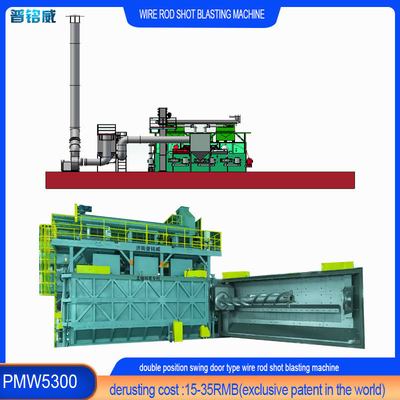 Gegalvaniseerde draadproducten Draadstaaf spoel Shot Blasting Machine met 16,8 * 12,4 * 5,8m Grootte