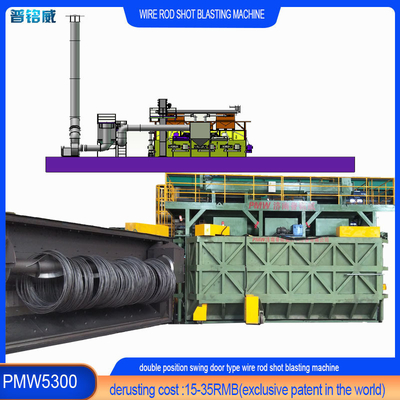 Gegalvaniseerde draadproducten Draadstaaf spoel Shot Blasting Machine met 16,8 * 12,4 * 5,8m Grootte