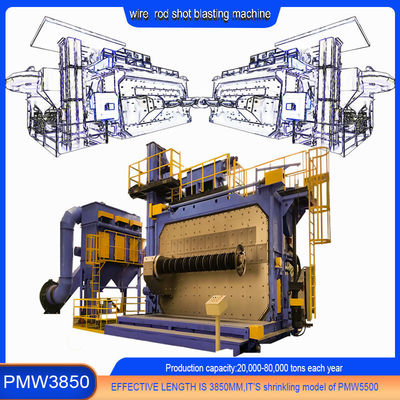 Rustproof Frequency Control Draadstaaf Spiraal Shot Blasting Machine PMW3850 10-20 R/Min
