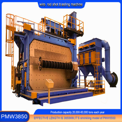 Rustproof Frequency Control Draadstaaf Spiraal Shot Blasting Machine PMW3850 10-20 R/Min