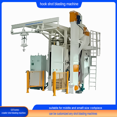 Geen pitgroene automatische spinner hanger shot blasting machine met hook crawler abrator