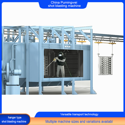 Internationale standaard spinner hanger hook shot blasting machine met meerdere monorails