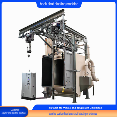 Hoog continue pass through rail spinner hanger shot blasting machine met haakjes