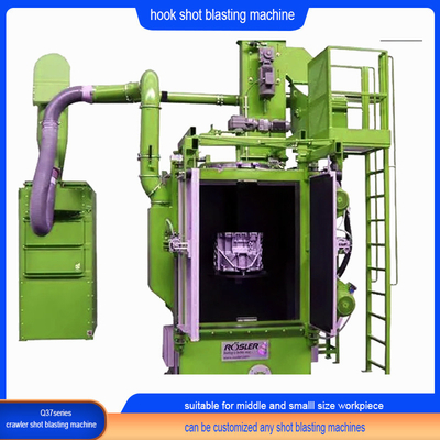 Hoog continue pass through rail spinner hanger shot blasting machine met haakjes