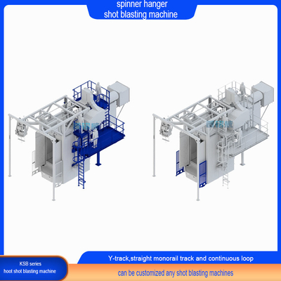 Aanpassing Hook Overhead Rail Type Shot Blasting Cleaning Machine voor roestverwijdering