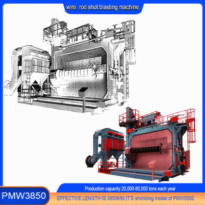 PMW 5500 Custom Turnover Door Type Descaling Equipment Draadstaaf Spiraal Shot Blasting Machine