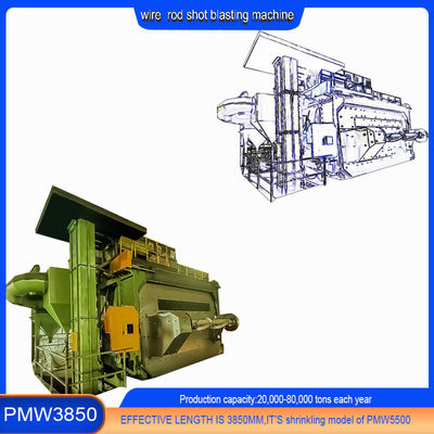 PMW 5500 Custom Turnover Door Type Descaling Equipment Draadstaaf Spiraal Shot Blasting Machine