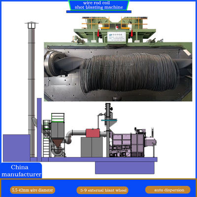 Revolutie Doortype Draadstaaf Spiraal Shot Blasting Machine met After-Sales Service