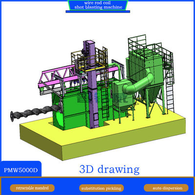Eenvoudig ophangende opneembaar mobiele mandreldraadstaaf spoel schot blaasmachine
