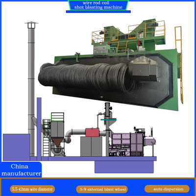 Wire Rod Coil Shot Blasting Machine en aanpassing voor het verwijderen van prestressing force