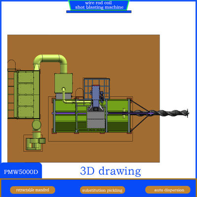 Elektrische terugtrekbare draadstaaf spoel Shot Blasting Machine voor derusting Kosten 20-40RMB/T
