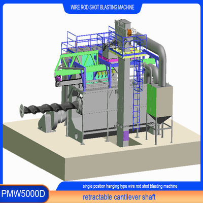 PMW5000D Wire Rod Coil Shot Blasting Machine met enkelvoudige PLC-schroefmandrel