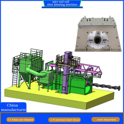 Hoge zuiverheid terugtrekbare draadstaaf spoelen Shot Blasting Machine voor op maat gemaakte behoeften