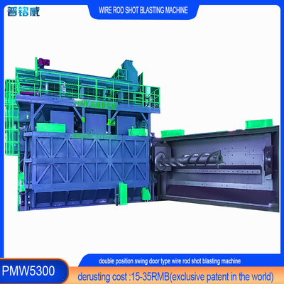 Draad metalen oppervlak shot blasting machine met stofdichtheid 3 Mg/cubic meter aanpassing