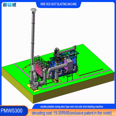 Draad metalen oppervlak Shot Blasting Machine met aangepaste 5300 mm Mandrel prestaties
