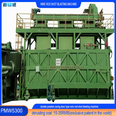 Draad metalen oppervlak Shot Blasting Machine met aangepaste 5300 mm Mandrel prestaties