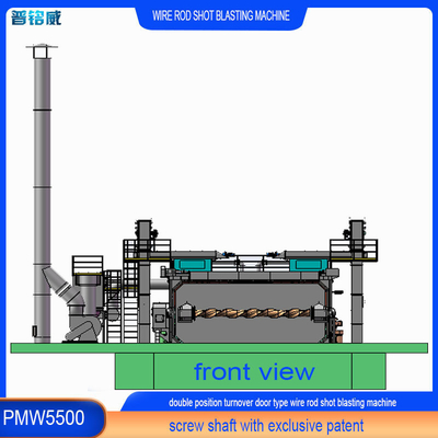 Stalen PMW5500 Swing Door Draadstaaf Spiraal Shot Blasting Machine met aangepaste kenmerken