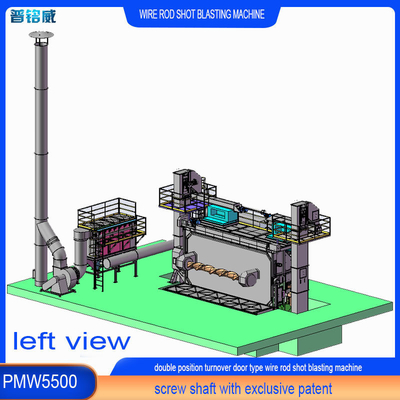 Aanpasbare elektrische draadstaaf spoel Shot Blasting Machine voor verschillende mandrel lengtes